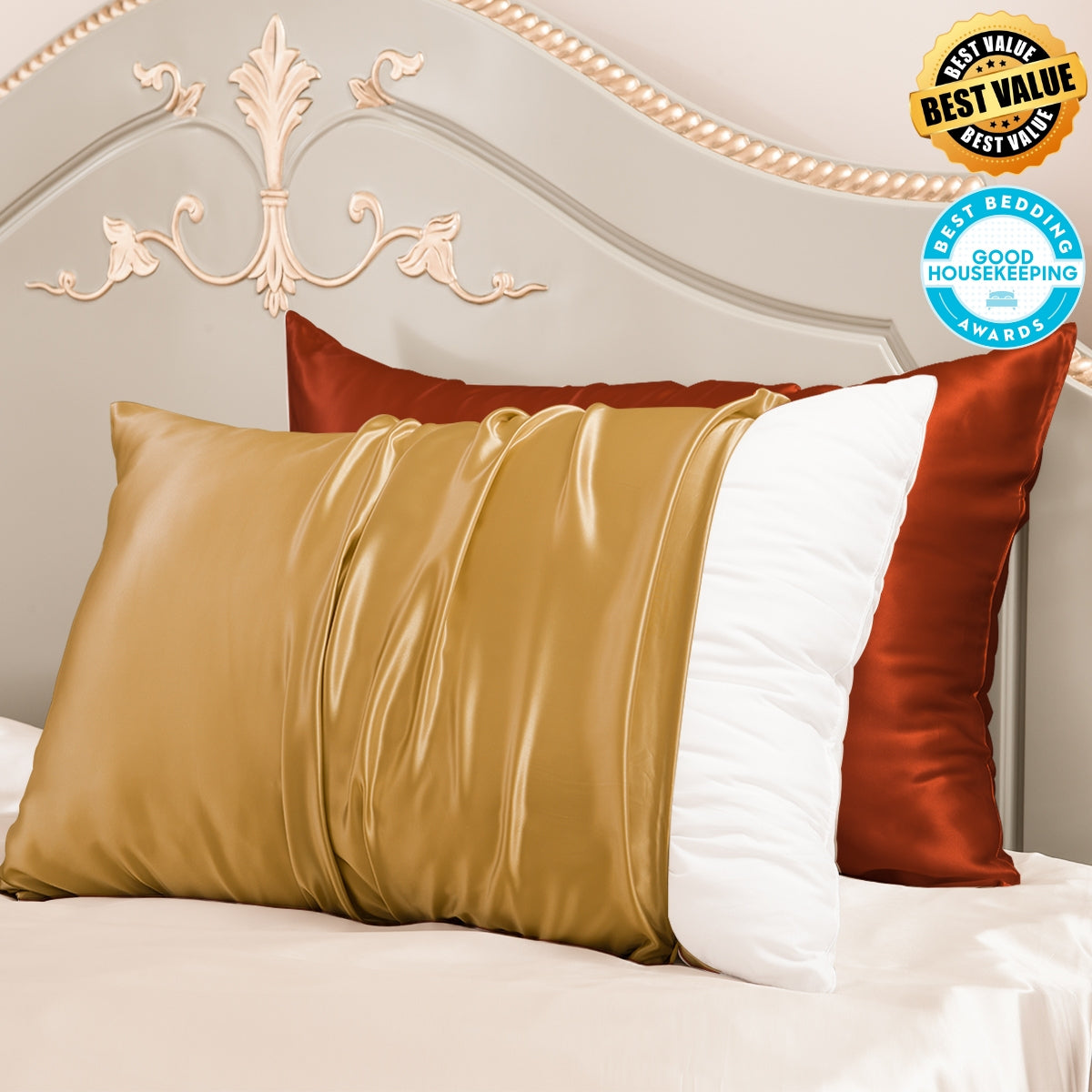 Best Value 23mm Mulberry Silk Pillowcases 2 Pack Mixed Colors
