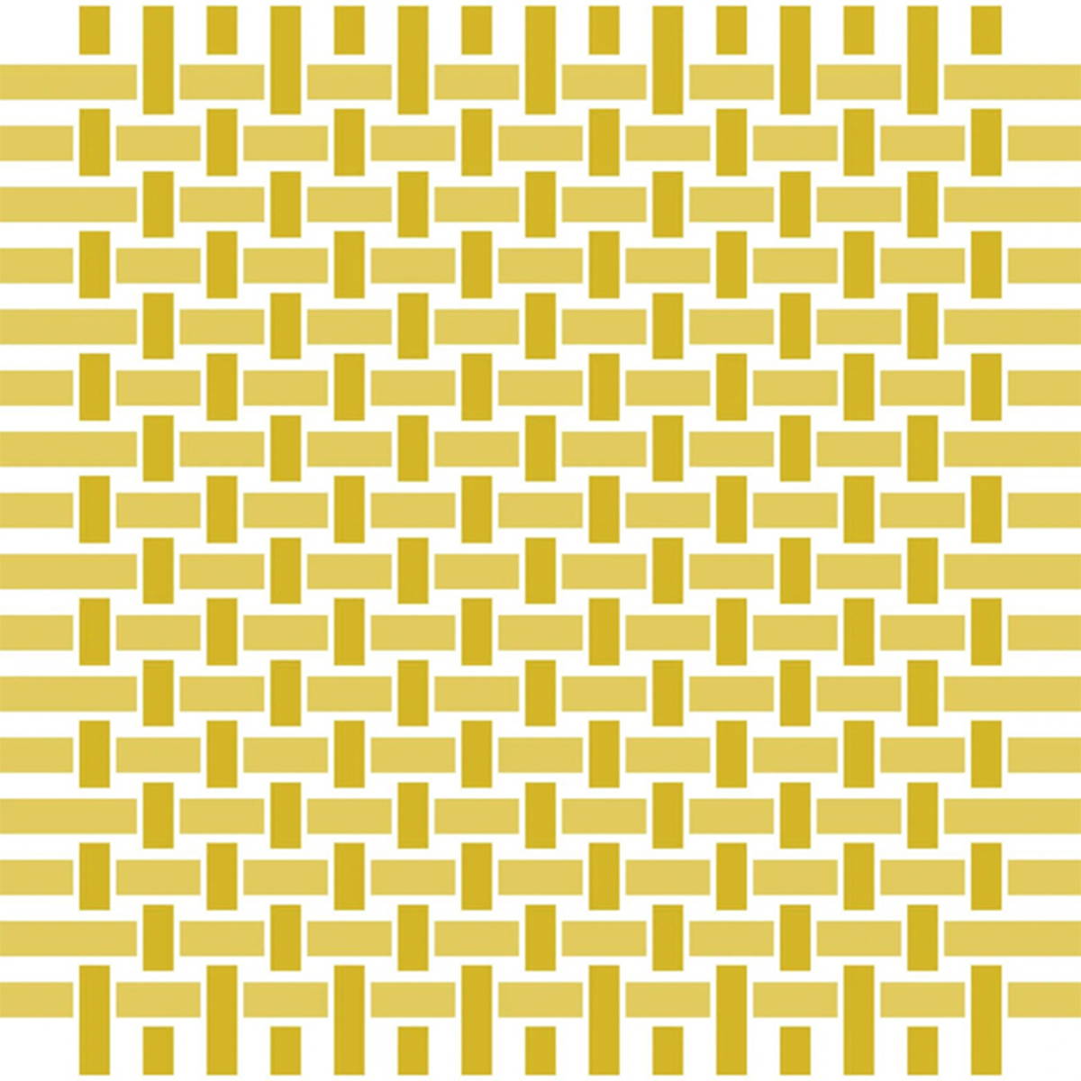 A repeating yellow geometric grid pattern resembling a woven texture on a white background.