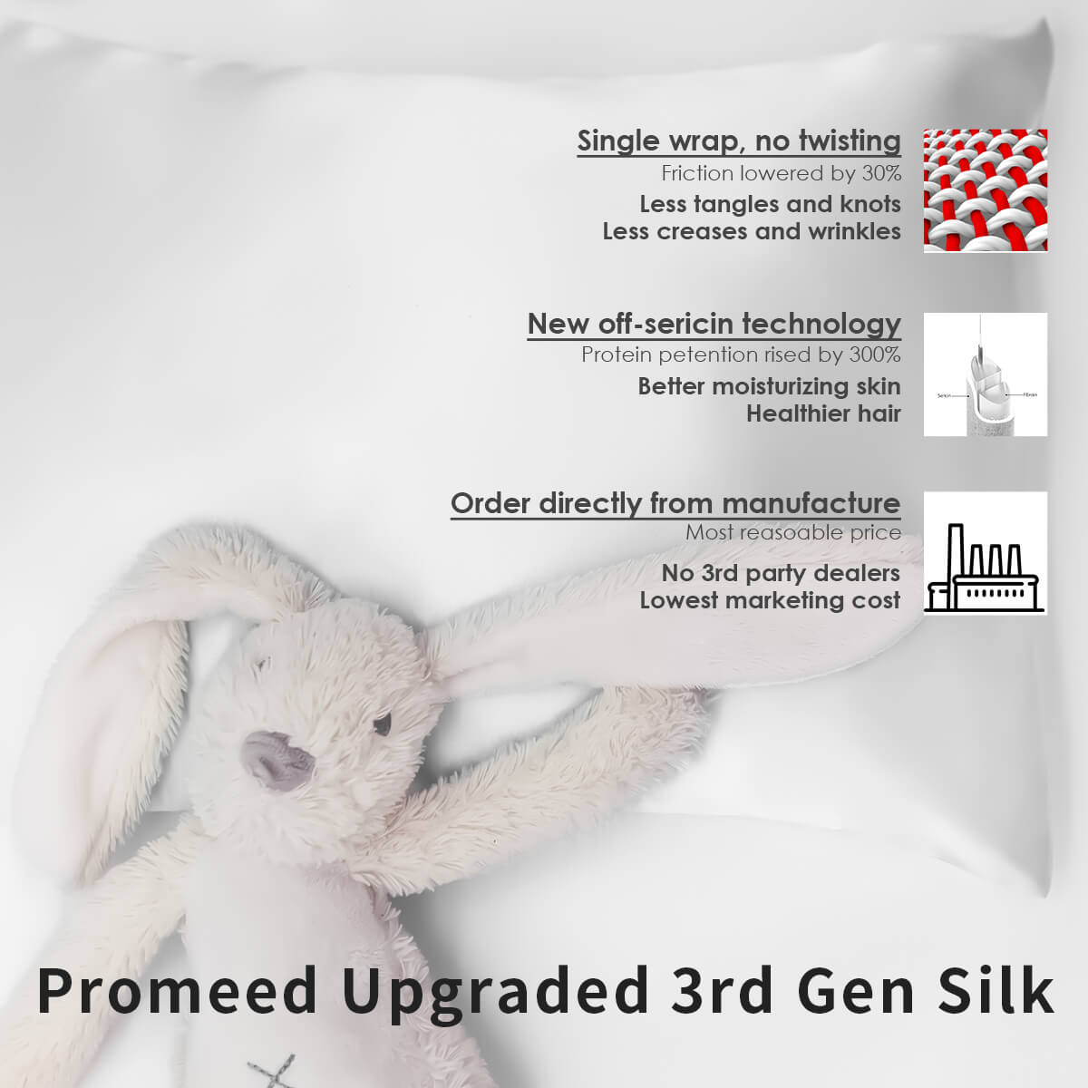 23mm 6A+ Silk Pillowcase Crib | Toddler - promeedsilk