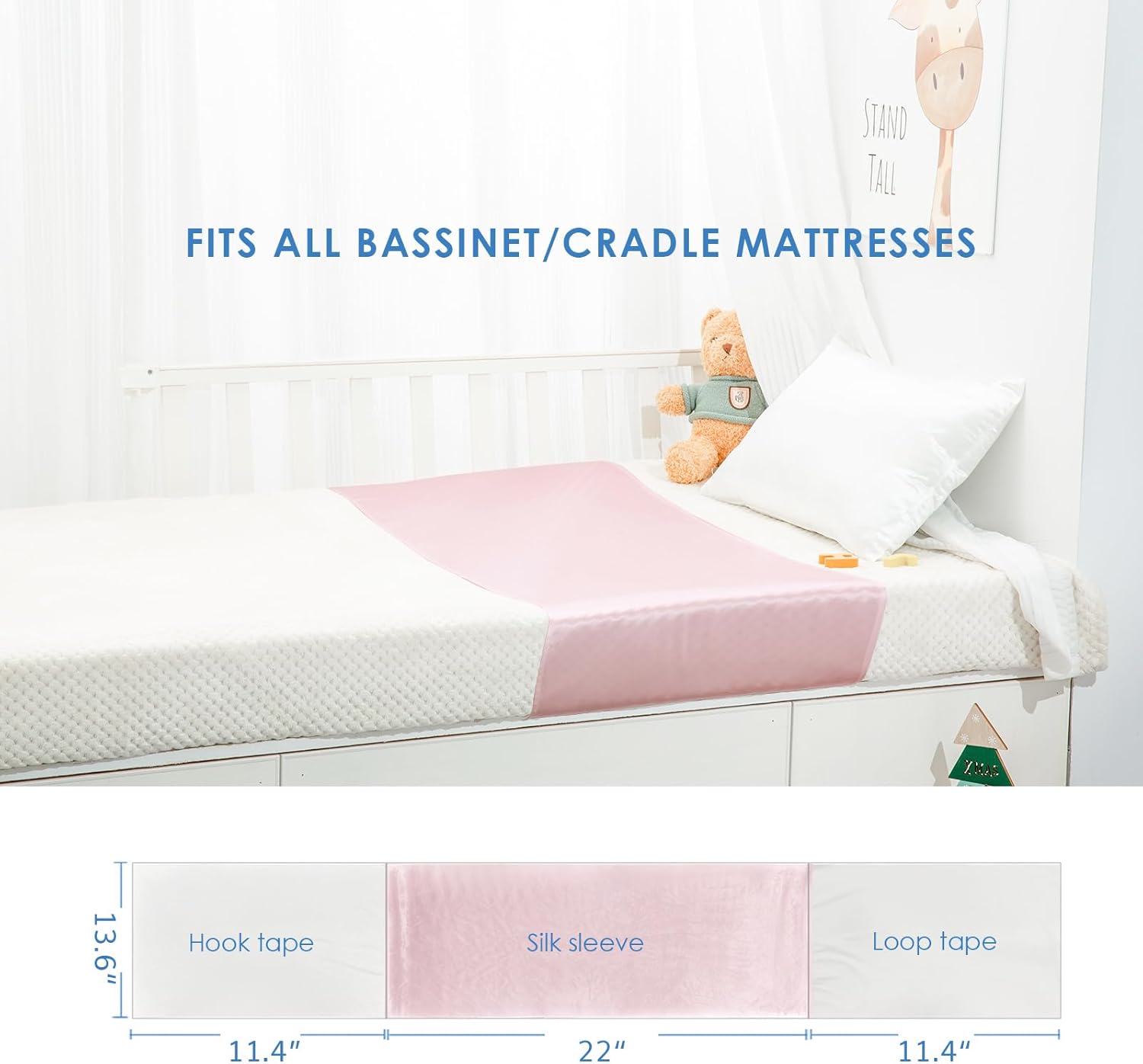 23mm 100% Mulberry Silk Baby Crib Sleeve for Cradles