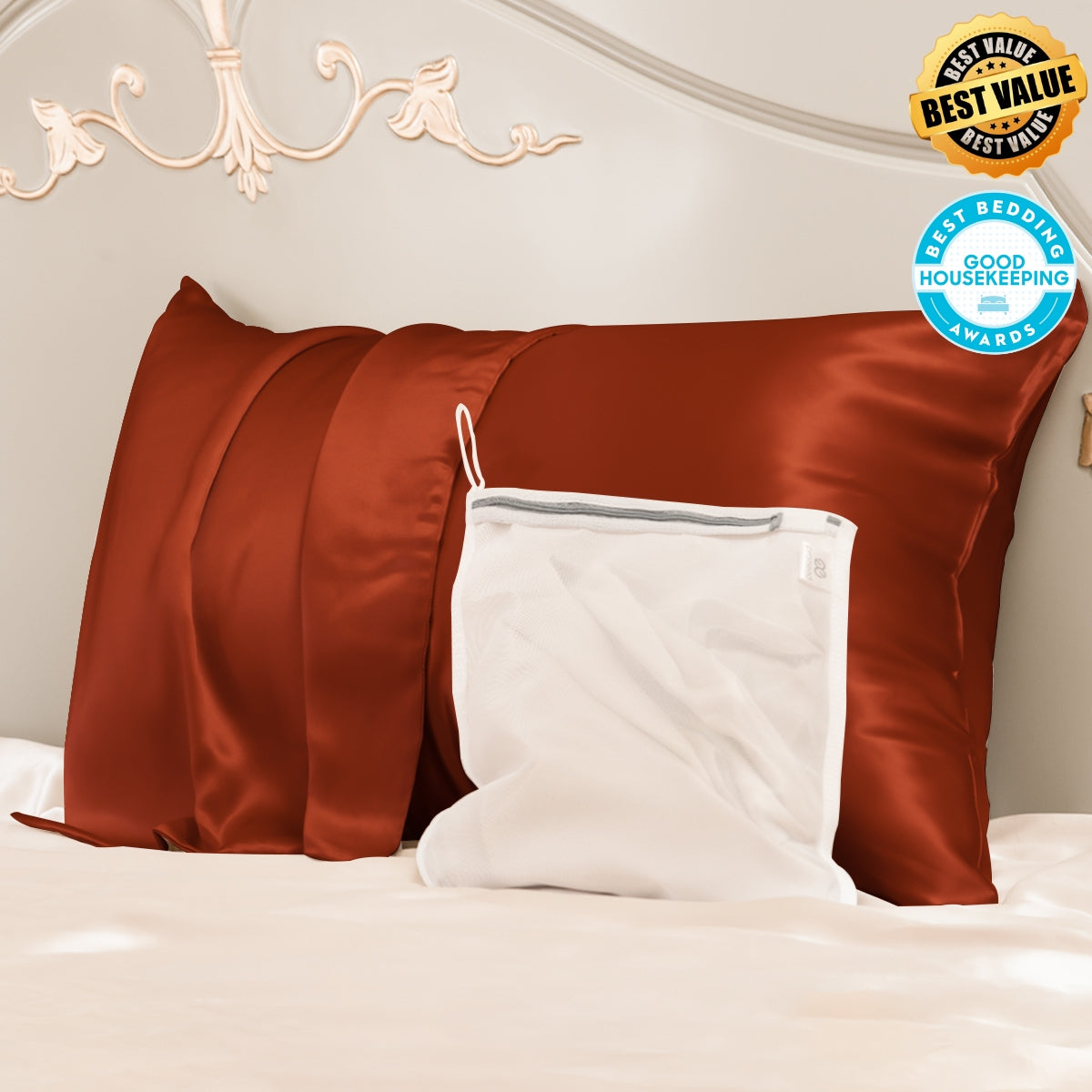 Best Value 23mm Mulberry Silk Pillowcase With Zipper With Laundry Bag