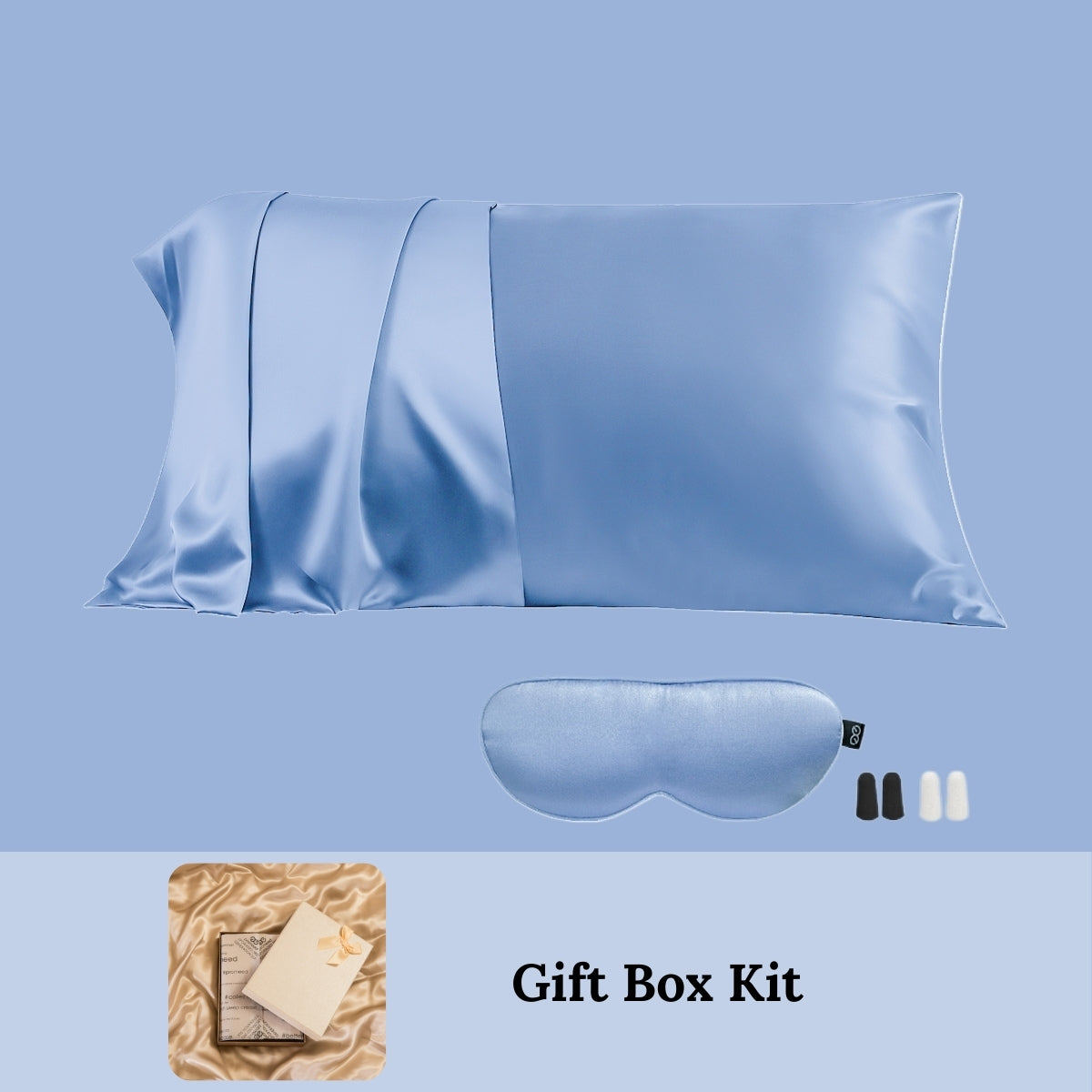 23mm 6A+Zipper Mulberry Silk Pillowcase With Eye Mask-Mother's Day Gift Kit