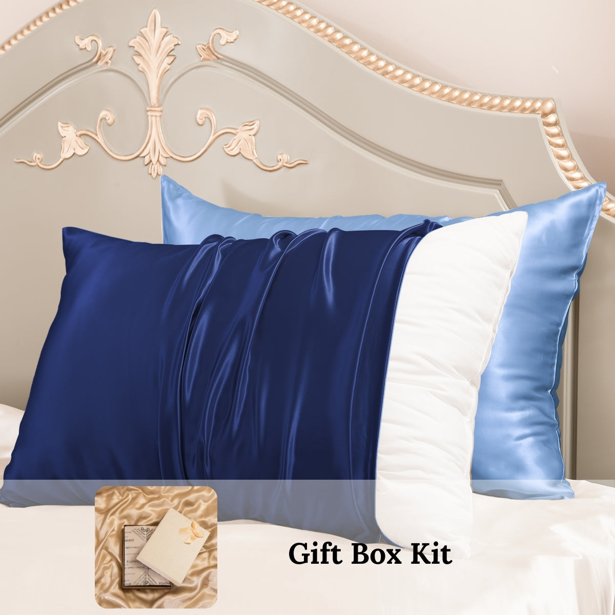 23mm 6A+ 100% Mulberry Silk Pillowcase 2 Pack Mixed Colors-New Year Gift Kit