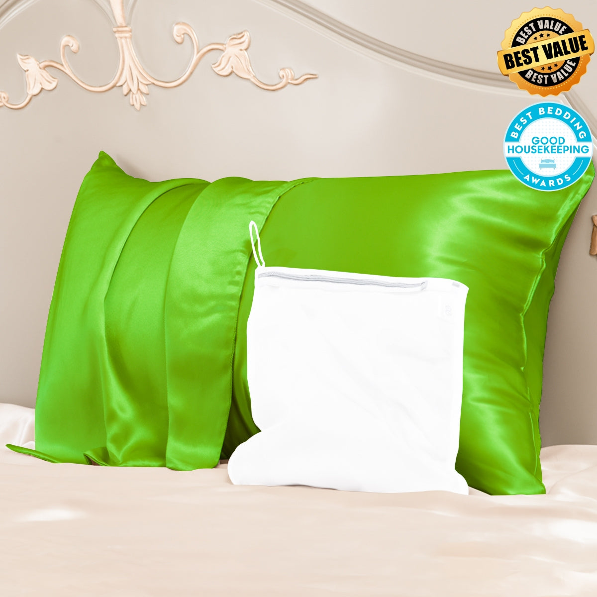 Best Value 23mm Mulberry Silk Pillowcase With Zipper With Laundry Bag