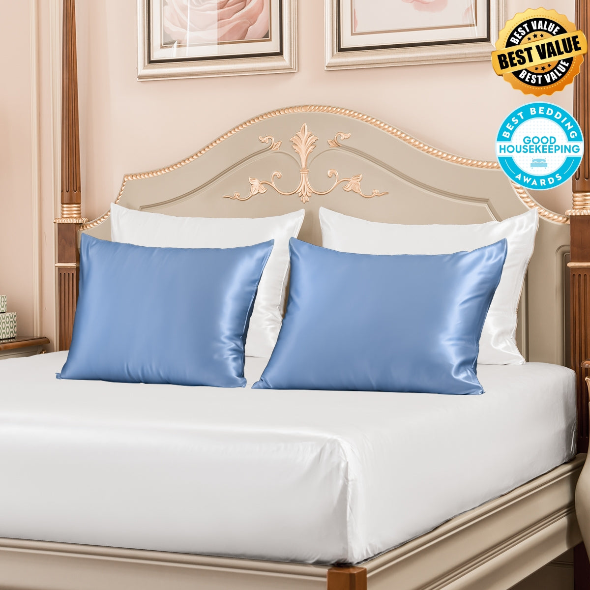 Best Value 23mm Mulberry Silk Pillowcases 4 Pack Mixed Colors