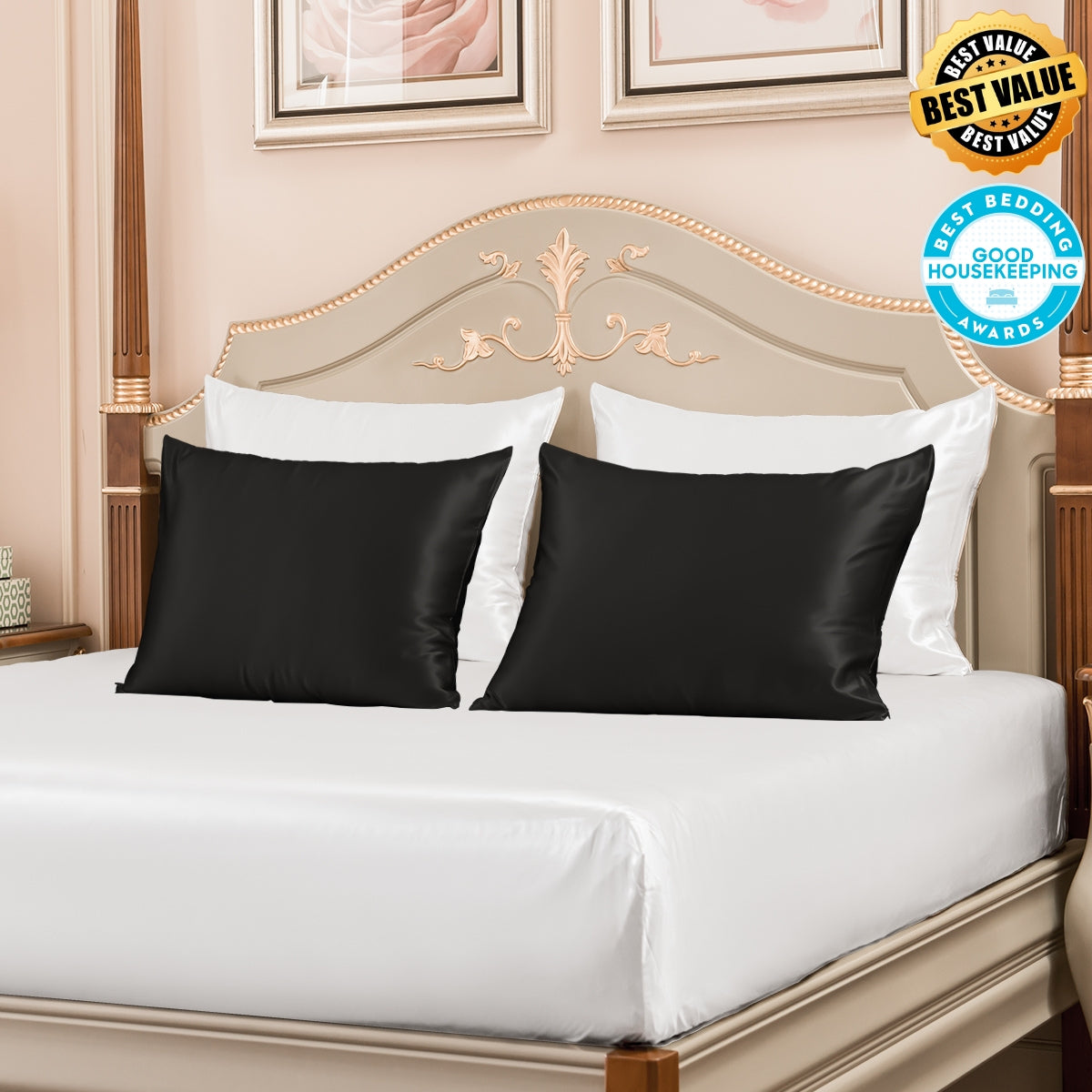 Best Value 23mm Mulberry Silk Pillowcases 4 Pack Mixed Colors