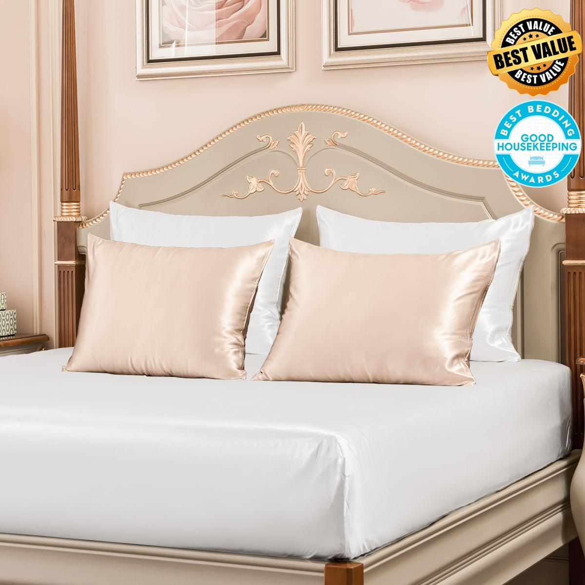 Best Value 23mm Mulberry Silk Pillowcases 4 Pack Mixed Colors