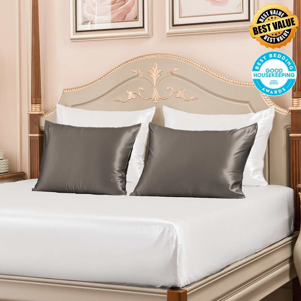 Best Value 23mm Mulberry Silk Pillowcases 4 Pack Mixed Colors