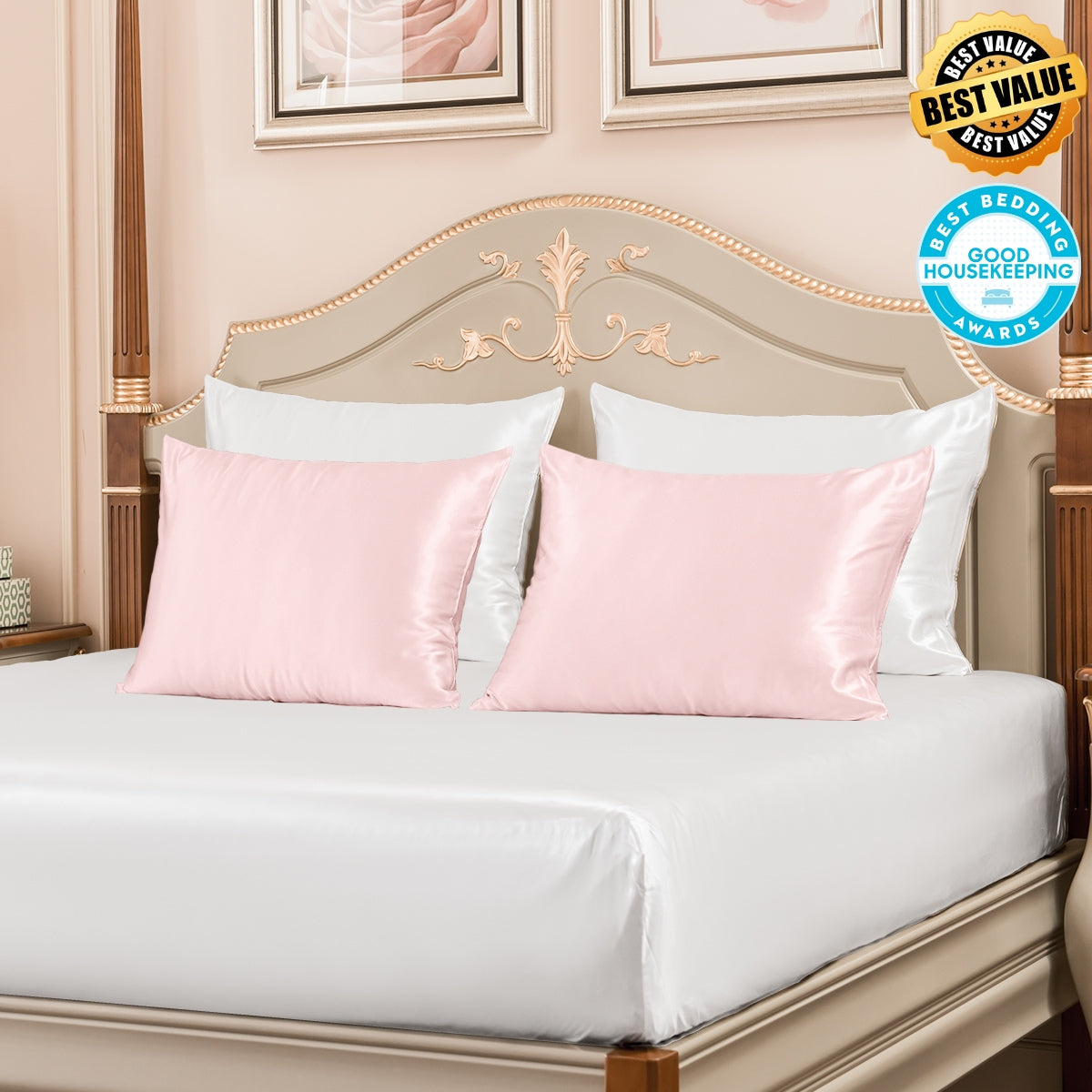 Best Value 23mm Mulberry Silk Pillowcases 4 Pack Mixed Colors