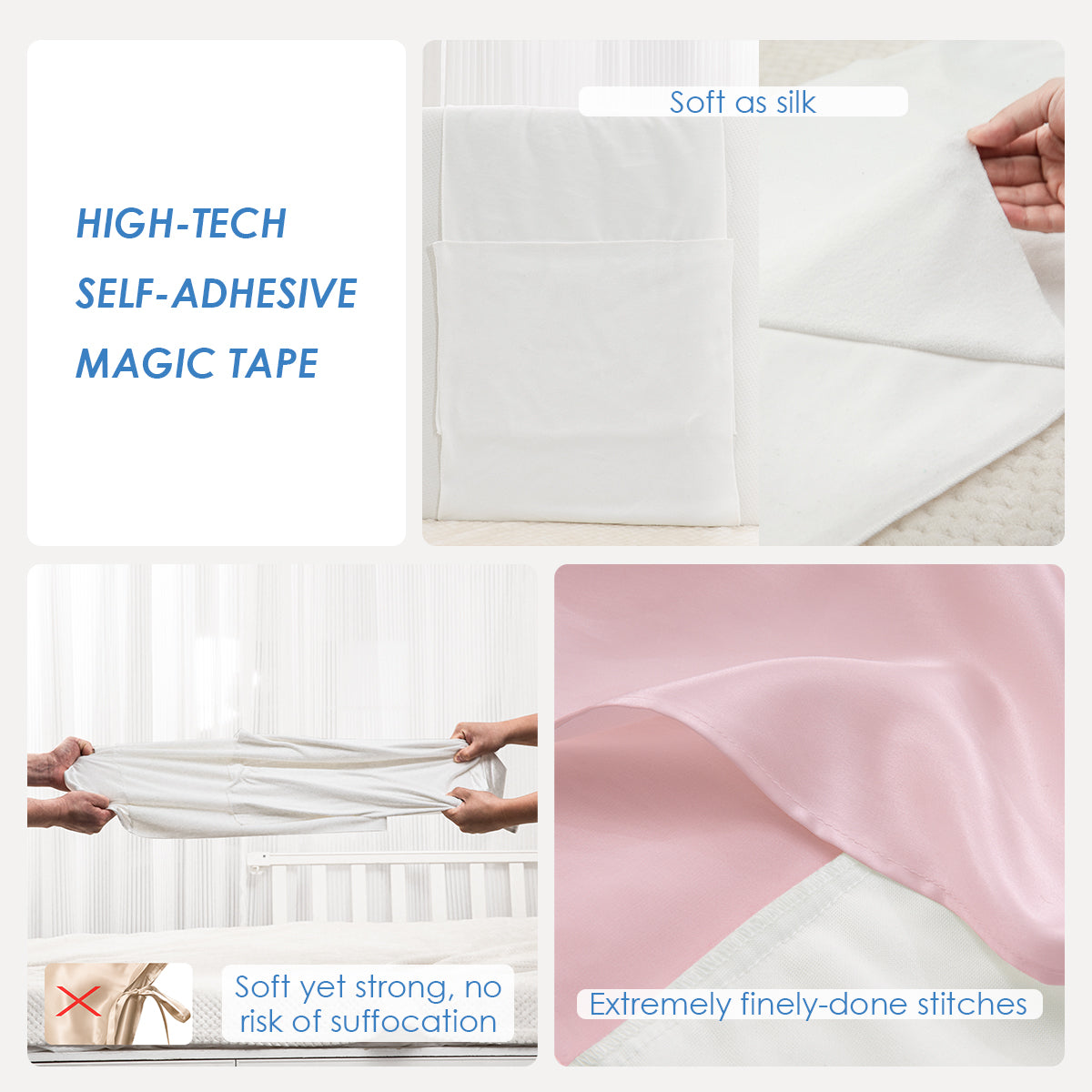 23mm 100% Mulberry Silk Baby Crib Sleeve for Cradles