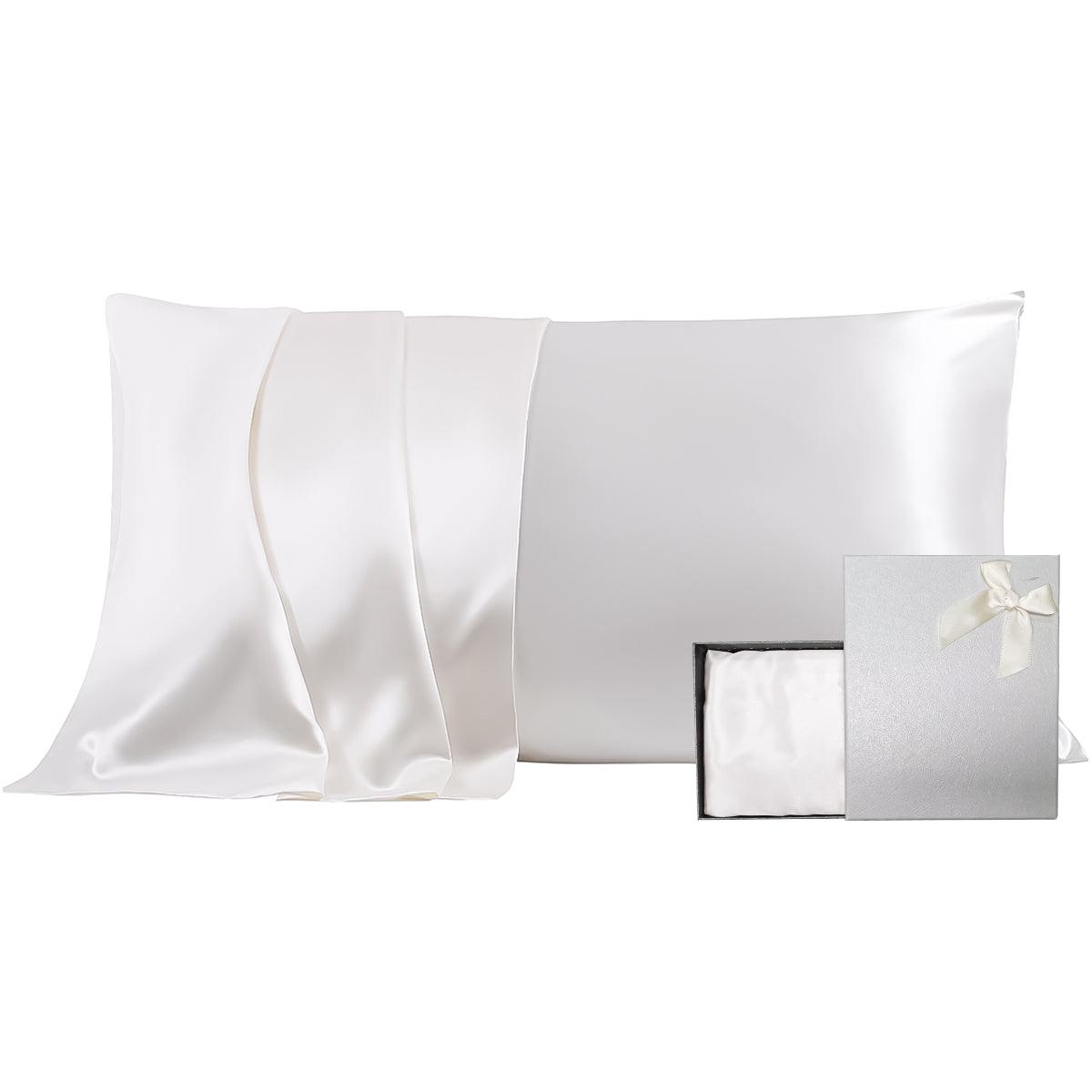 Silk Boxed Standard Pillowcase in White