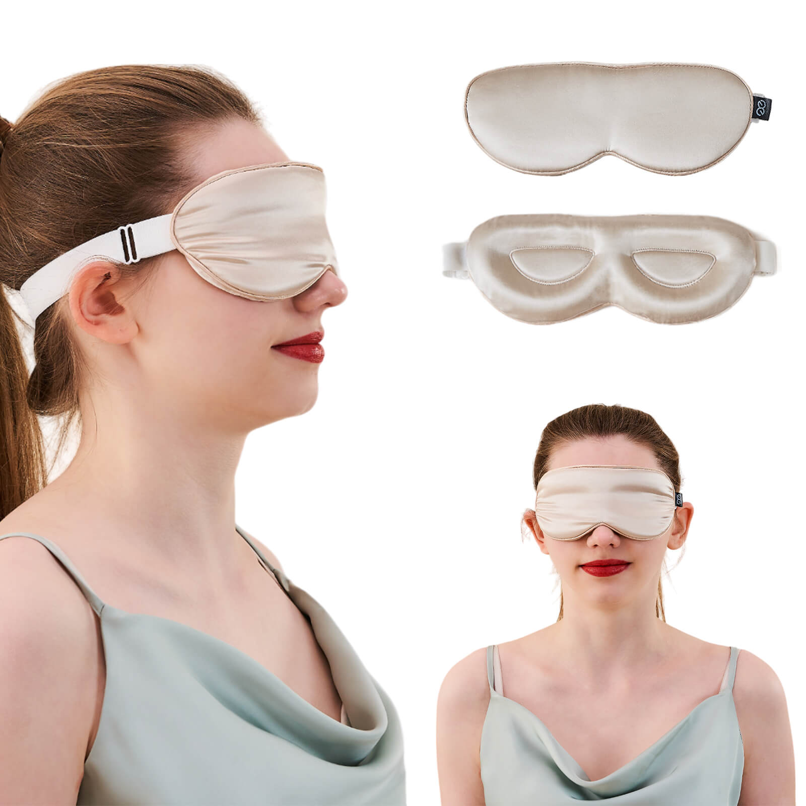 23MM Mulberry Silk 3D Contour Eye Mask with Sleeping Earplugs - promeedsilk