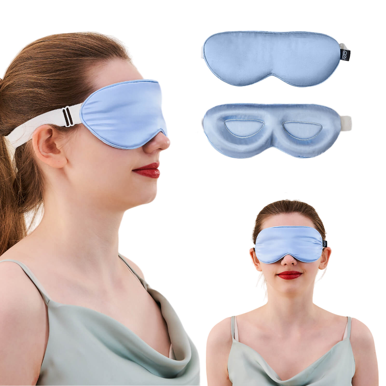 23MM Mulberry Silk 3D Contour Eye Mask with Sleeping Earplugs - promeedsilk