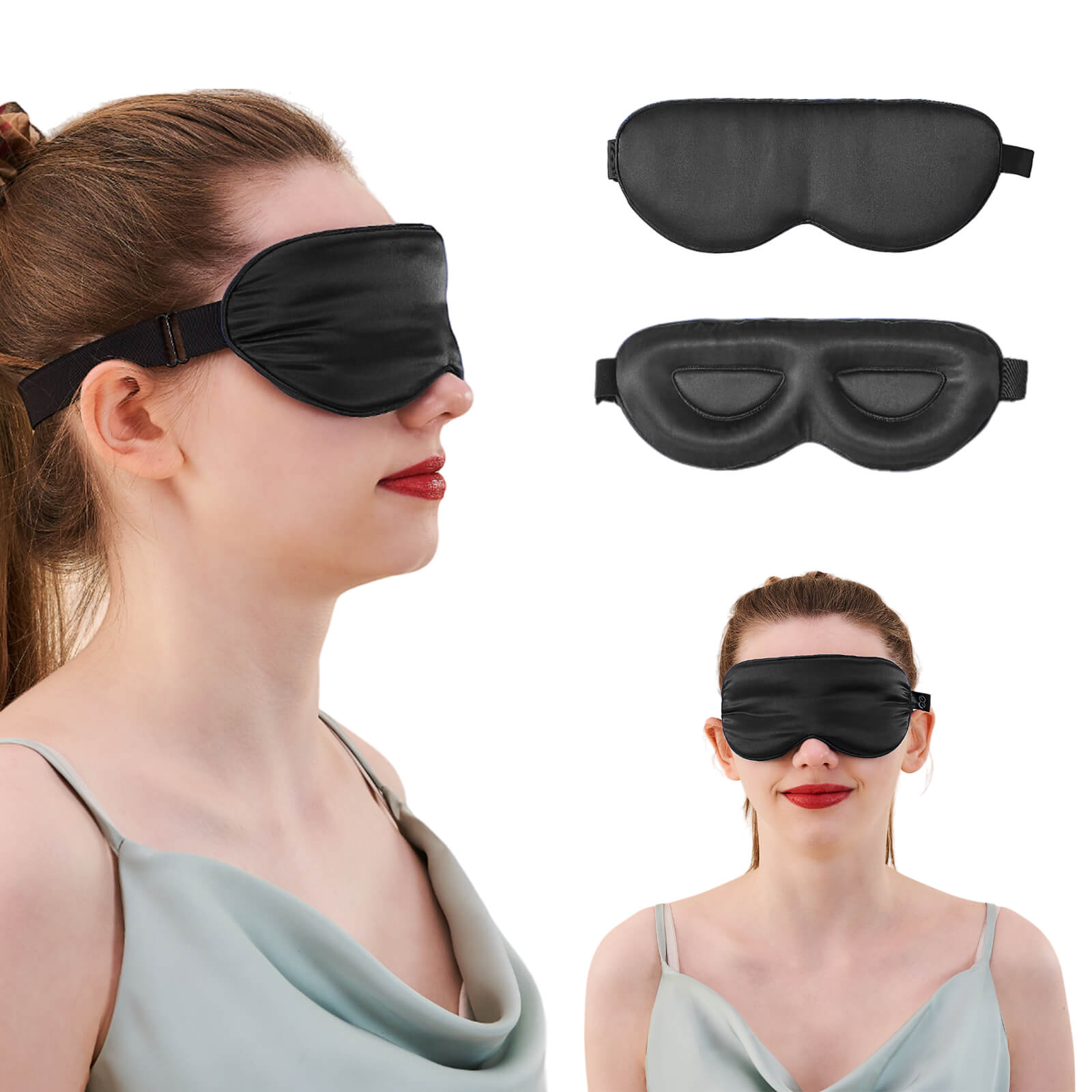 23MM Mulberry Silk 3D Contour Eye Mask with Sleeping Earplugs - promeedsilk