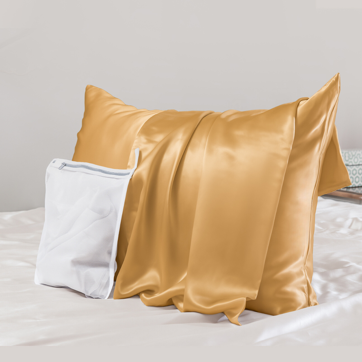 23mm 6A+ 100% Mulberry Silk Pillowcase With Zipper With Laundry Bag