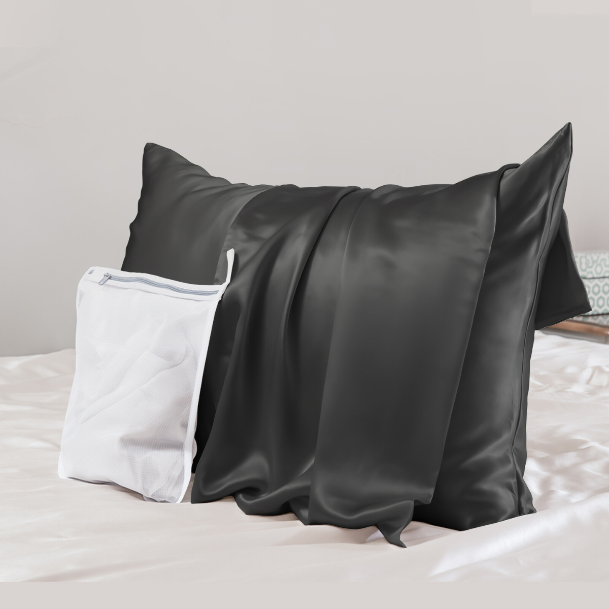 23mm 6A+ 100% Mulberry Silk Pillowcase With Zipper With Laundry Bag