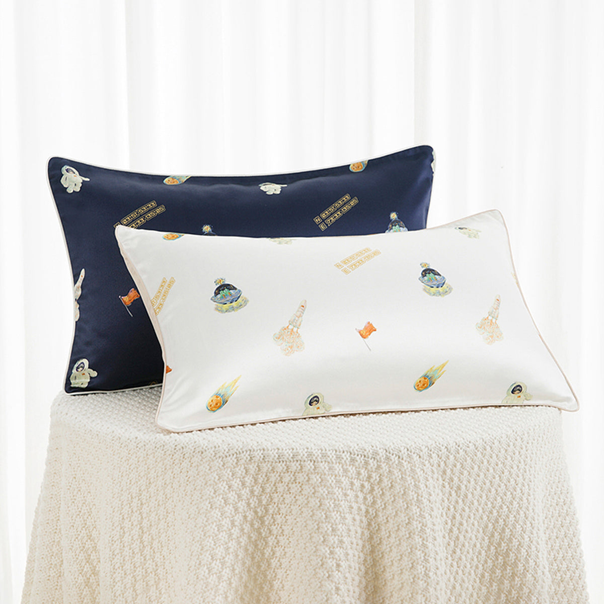 Printed Silk Pillowcase With Pillow Crib | Toddler - promeedsilk