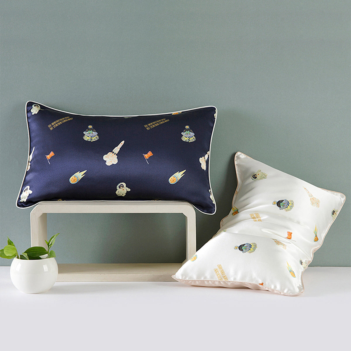 Printed Silk Pillowcase With Pillow Crib | Toddler - promeedsilk