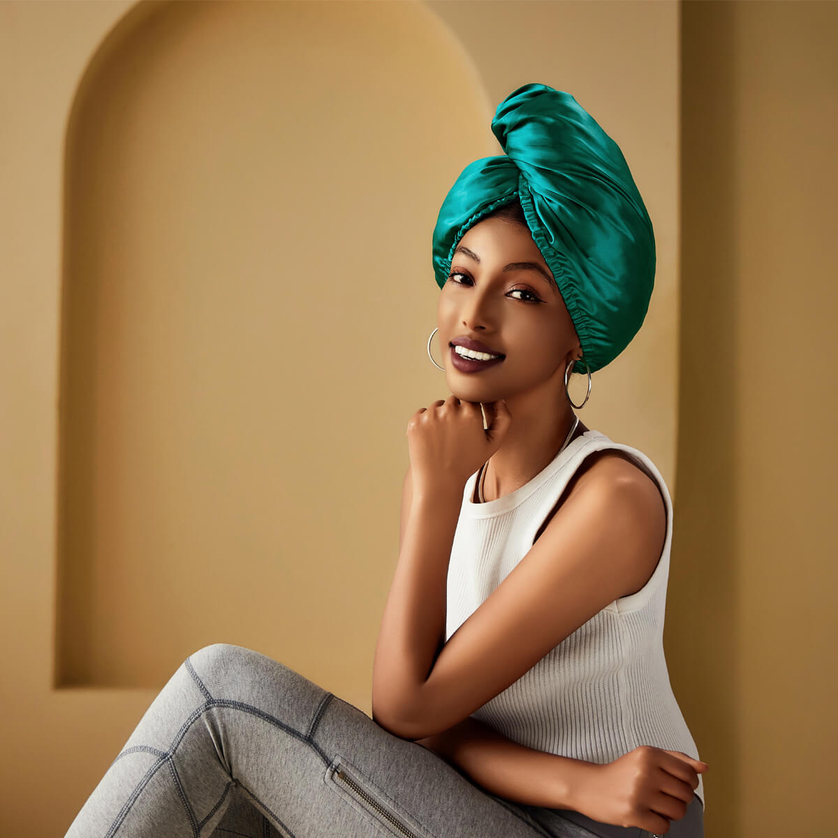 Diamond Glow Silk Turban - promeedsilk