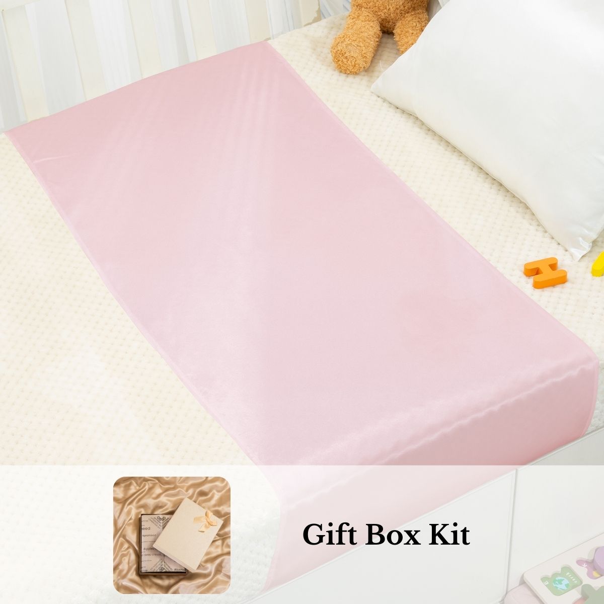 23mm 100% Mulberry Silk Baby Crib Sleeve for Bassinets/Cots-Baby Shower Gift Kit