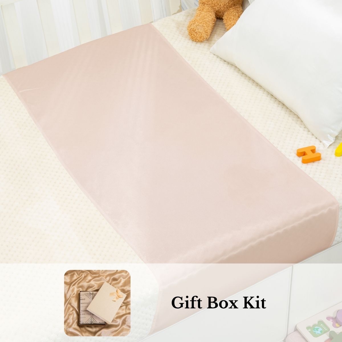 23mm 100% Mulberry Silk Baby Crib Sleeve for Bassinets/Cots-Baby Shower Gift Kit