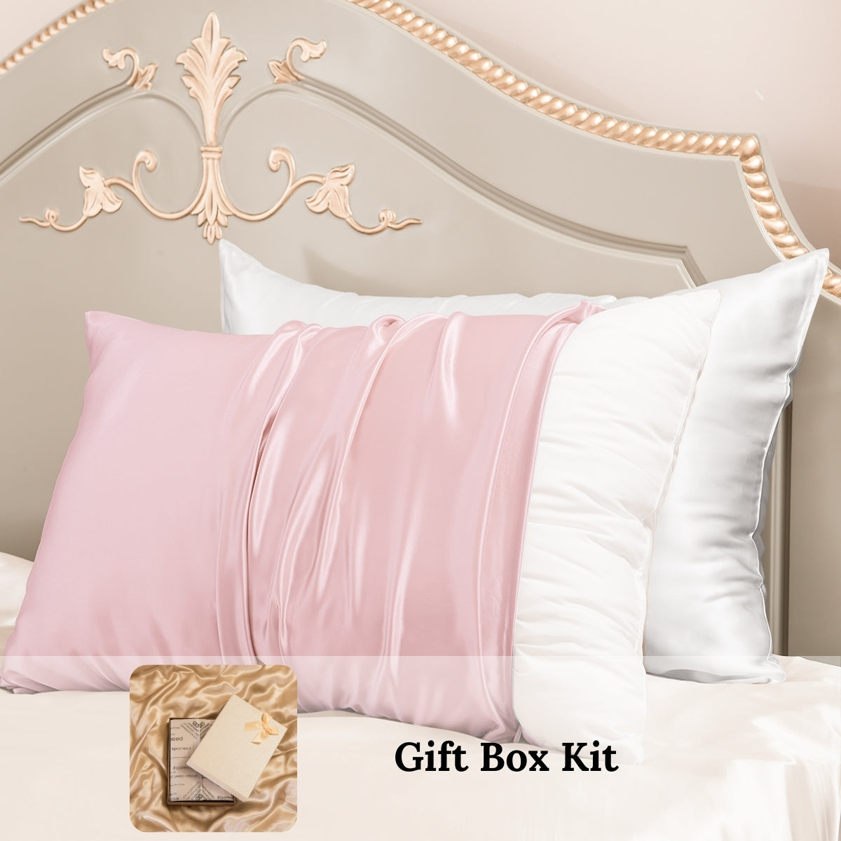 23mm 6A+ 100% Mulberry Silk Pillowcase 2 Pack Mixed Colors-New Year Gift Kit