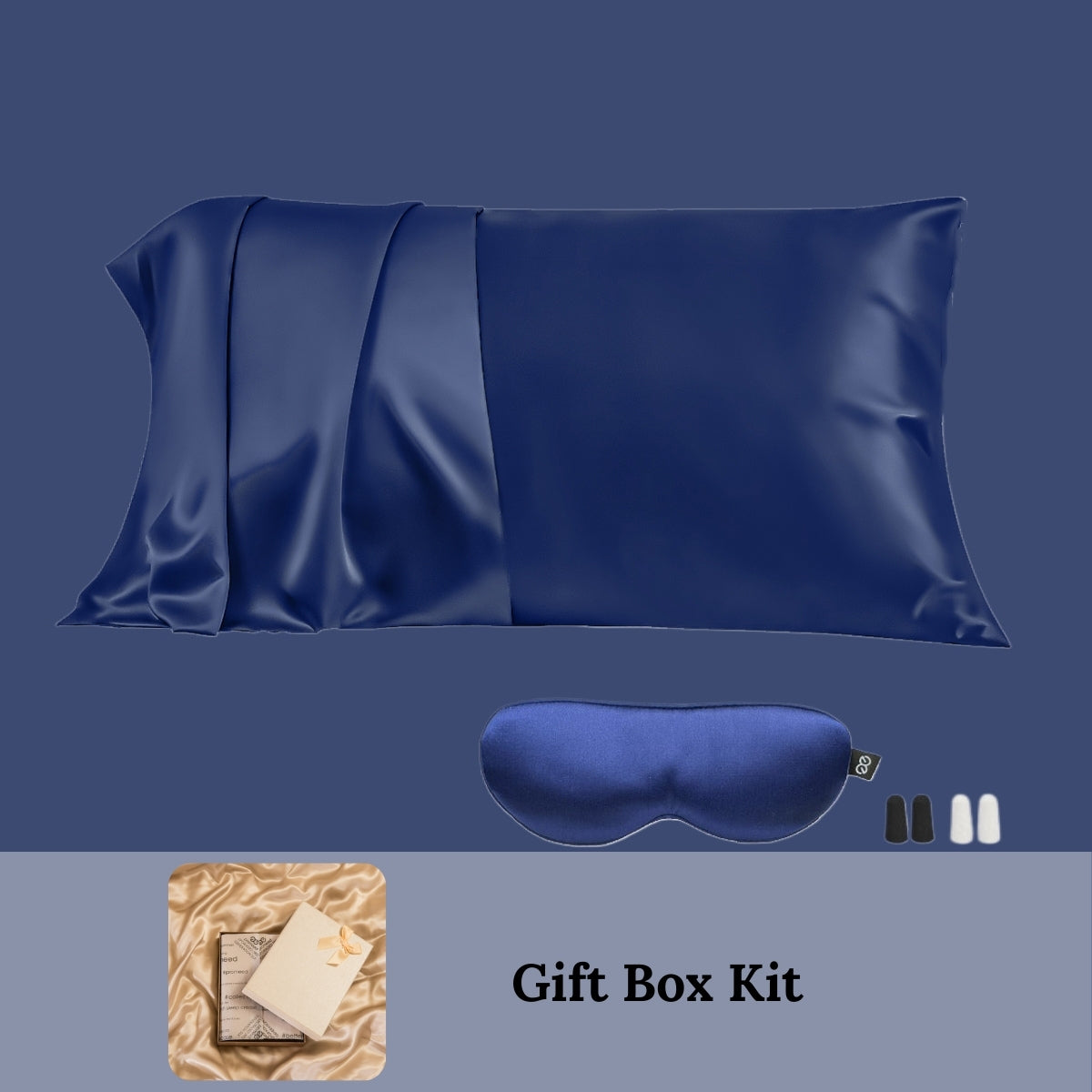 23mm 6A+Zipper Mulberry Silk Pillowcase With Eye Mask-Mother's Day Gift Kit