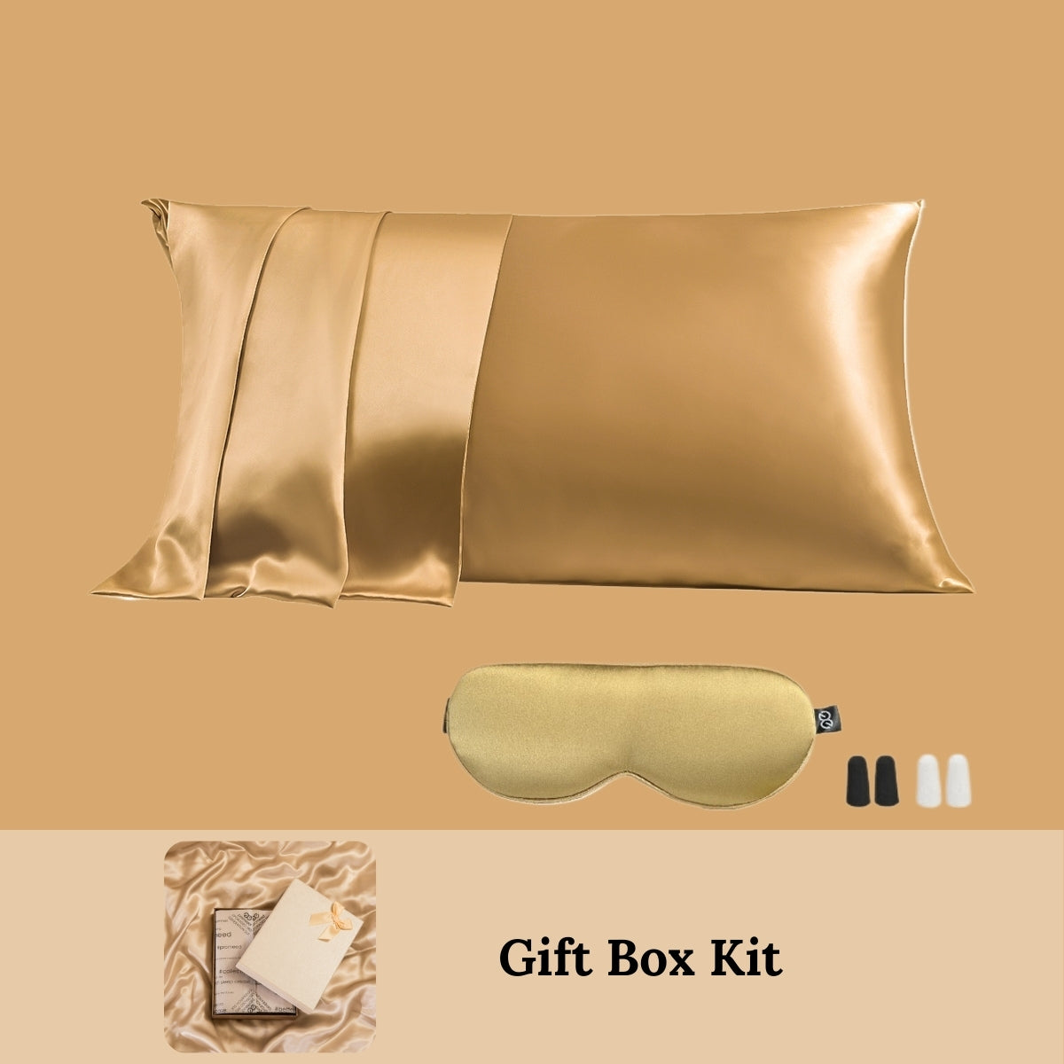 23mm 6A+Zipper Mulberry Silk Pillowcase With Eye Mask-Mother's Day Gift Kit