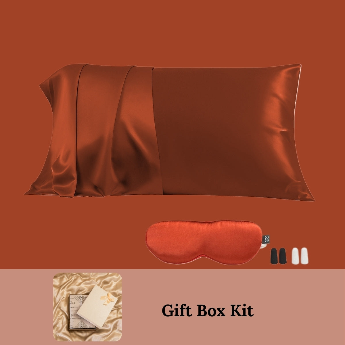 23mm 6A+Zipper Mulberry Silk Pillowcase With Eye Mask-Mother's Day Gift Kit