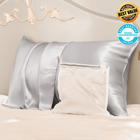 Best Value 23mm Mulberry Silk Pillowcase With Zipper With Laundry Bag