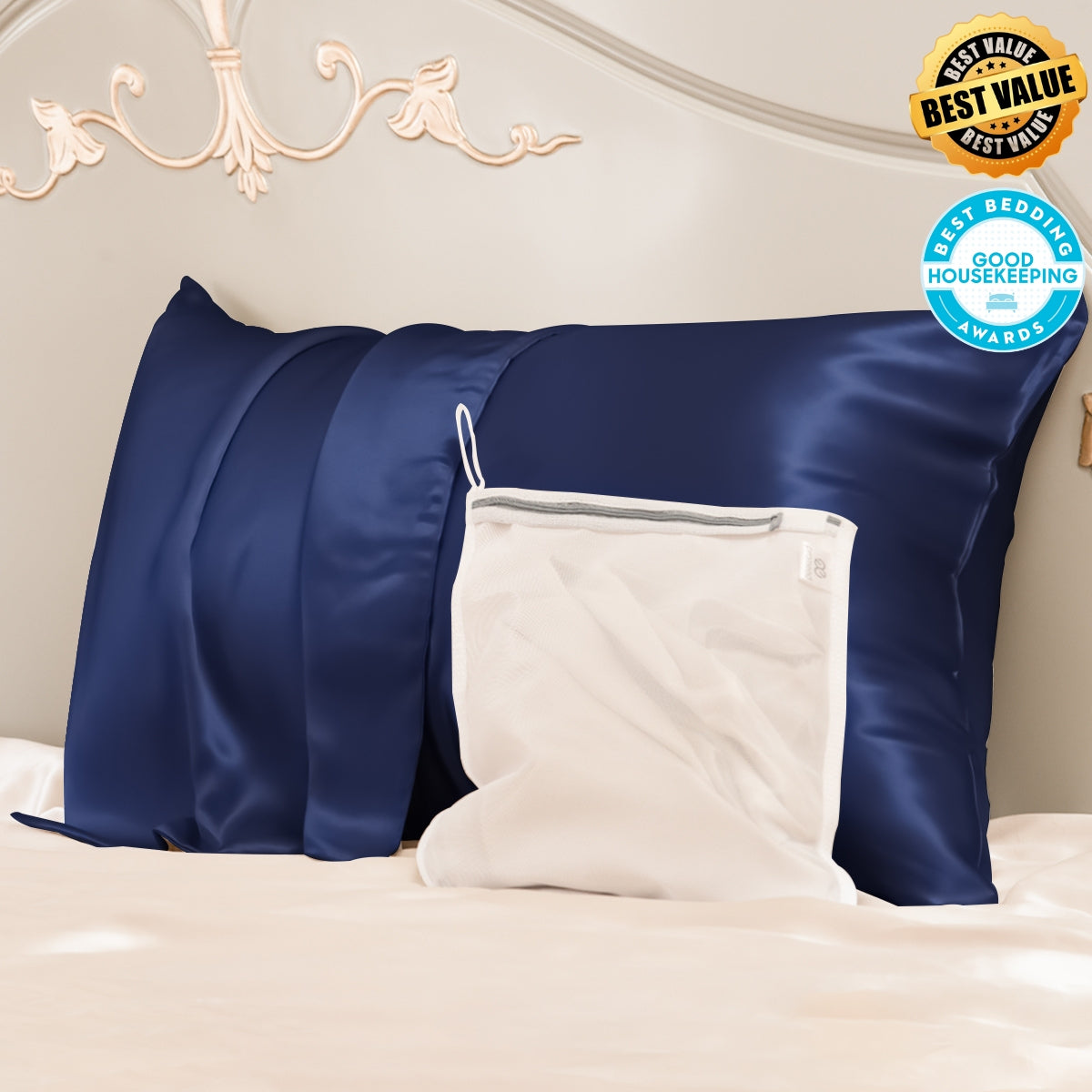 Best Value 23mm Mulberry Silk Pillowcase With Zipper With Laundry Bag