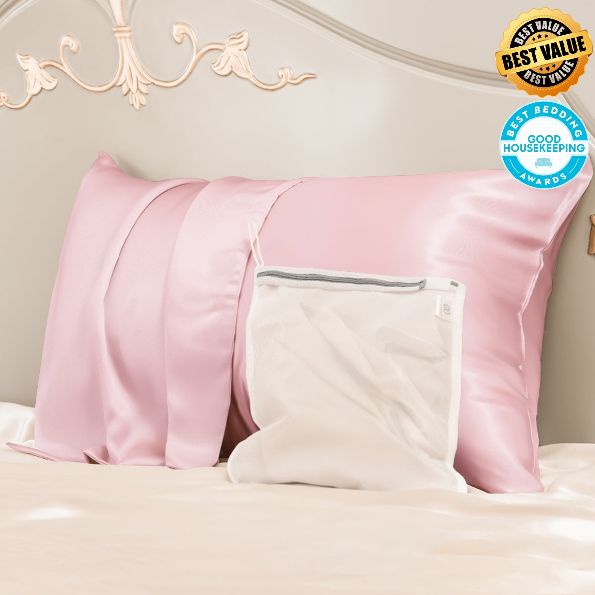 Best Value 23mm Mulberry Silk Pillowcase With Zipper With Laundry Bag