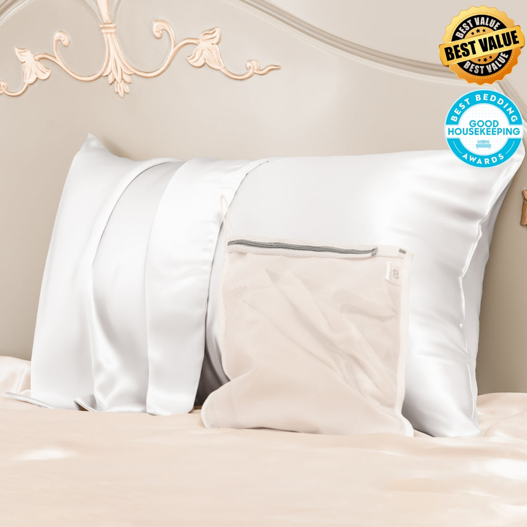 Best Value 23mm Mulberry Silk Pillowcase With Zipper With Laundry Bag