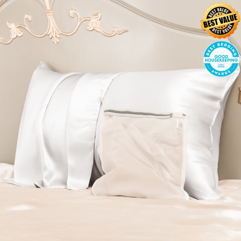 Best Value 23mm Mulberry Silk Pillowcase With Zipper With Laundry Bag