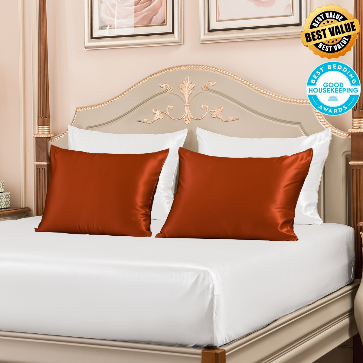 Best Value 23mm Mulberry Silk Pillowcases 4 Pack Mixed Colors