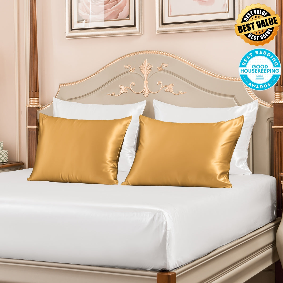 Best Value 23mm Mulberry Silk Pillowcases 4 Pack Mixed Colors