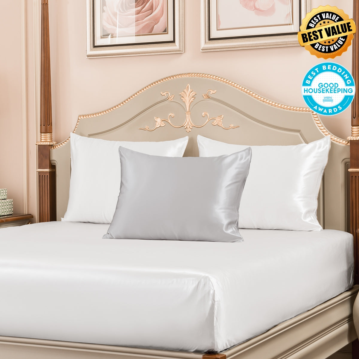 Best Value 23mm Mulberry Silk Pillowcases 3 Pack Mixed Colors