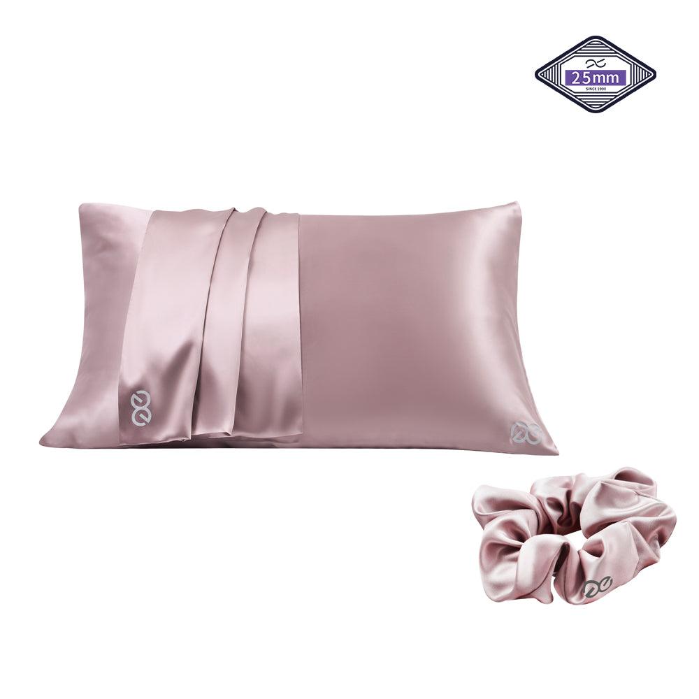 25mm 6A+ Zipper Silk Pillowcase With Scrunchies With Gift Box - promeedsilk