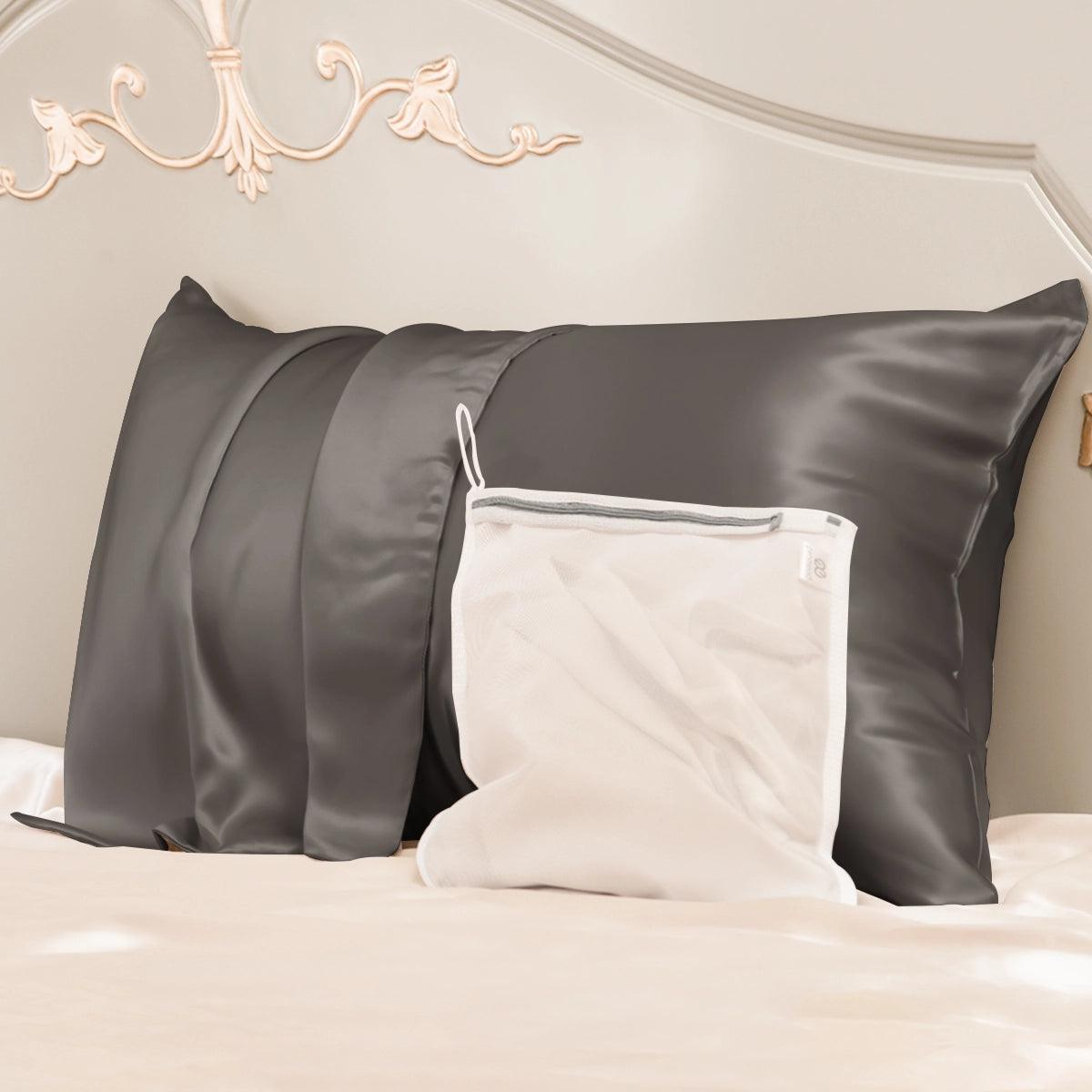 23 mm 6A+ Silk Pillowcase With Zipper With Laundry Bag - promeedsilk