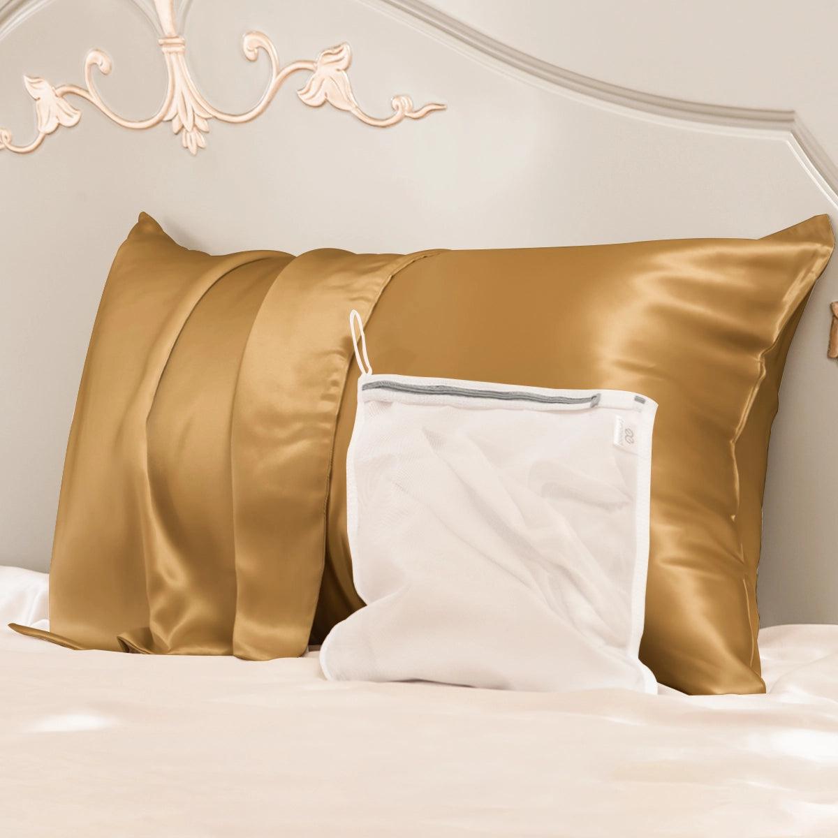 23 mm 6A+ Silk Pillowcase With Zipper With Laundry Bag - promeedsilk