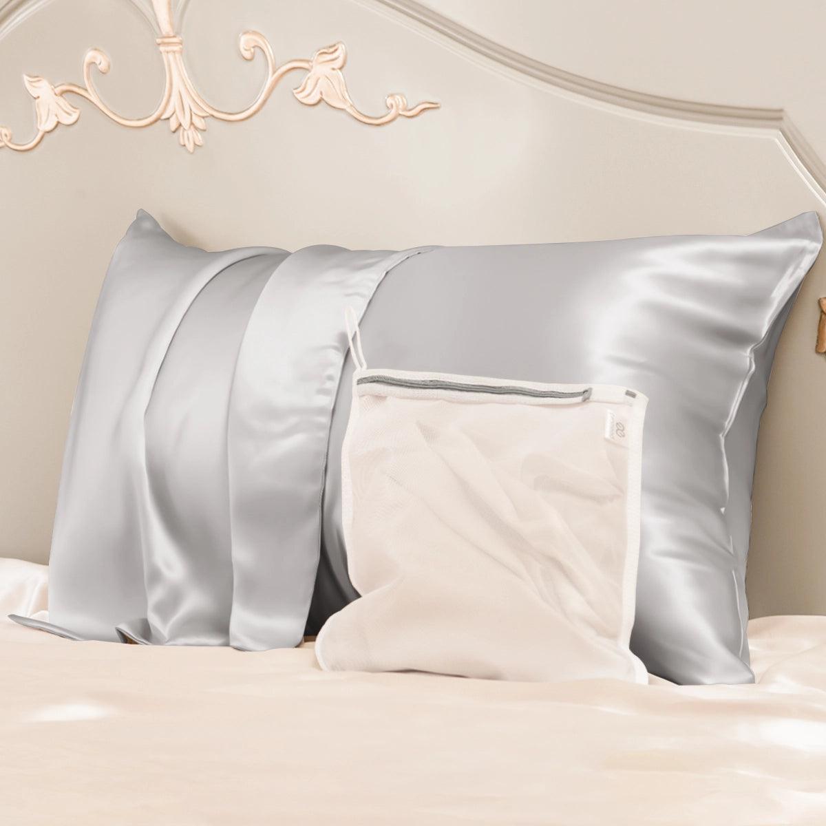 23 mm 6A+ Silk Pillowcase With Zipper With Laundry Bag - promeedsilk