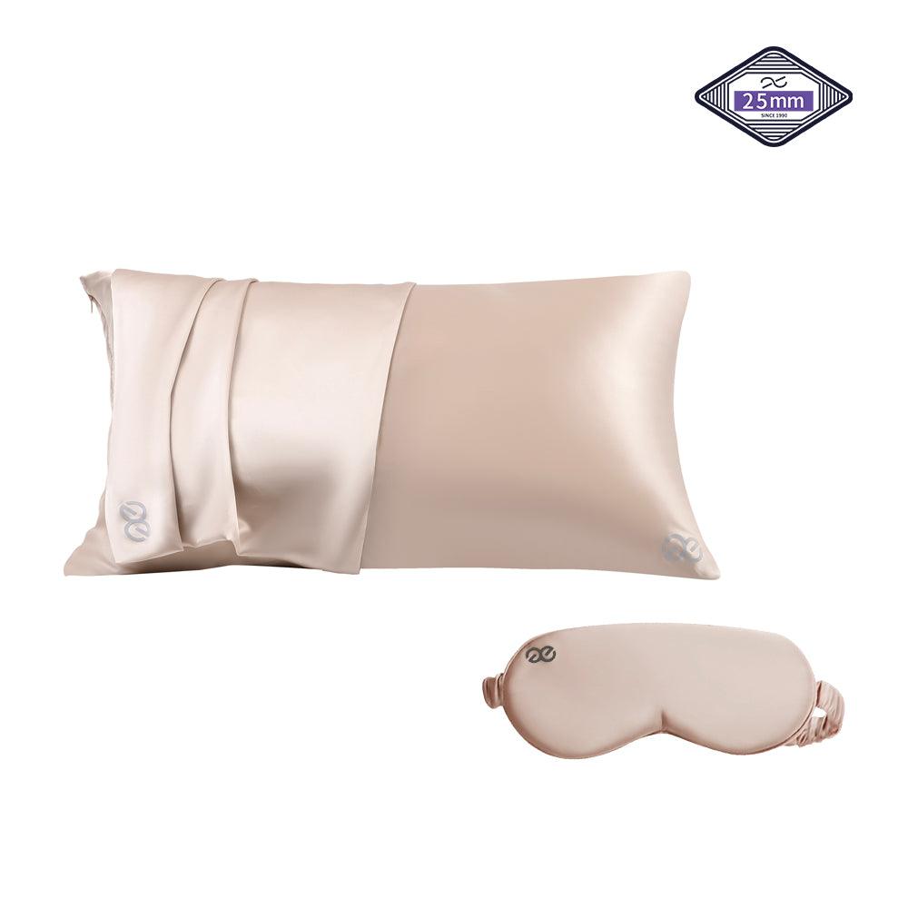 25mm 6A+Zipper Silk Pillowcase With Eye Mask With Gift Box - promeedsilk