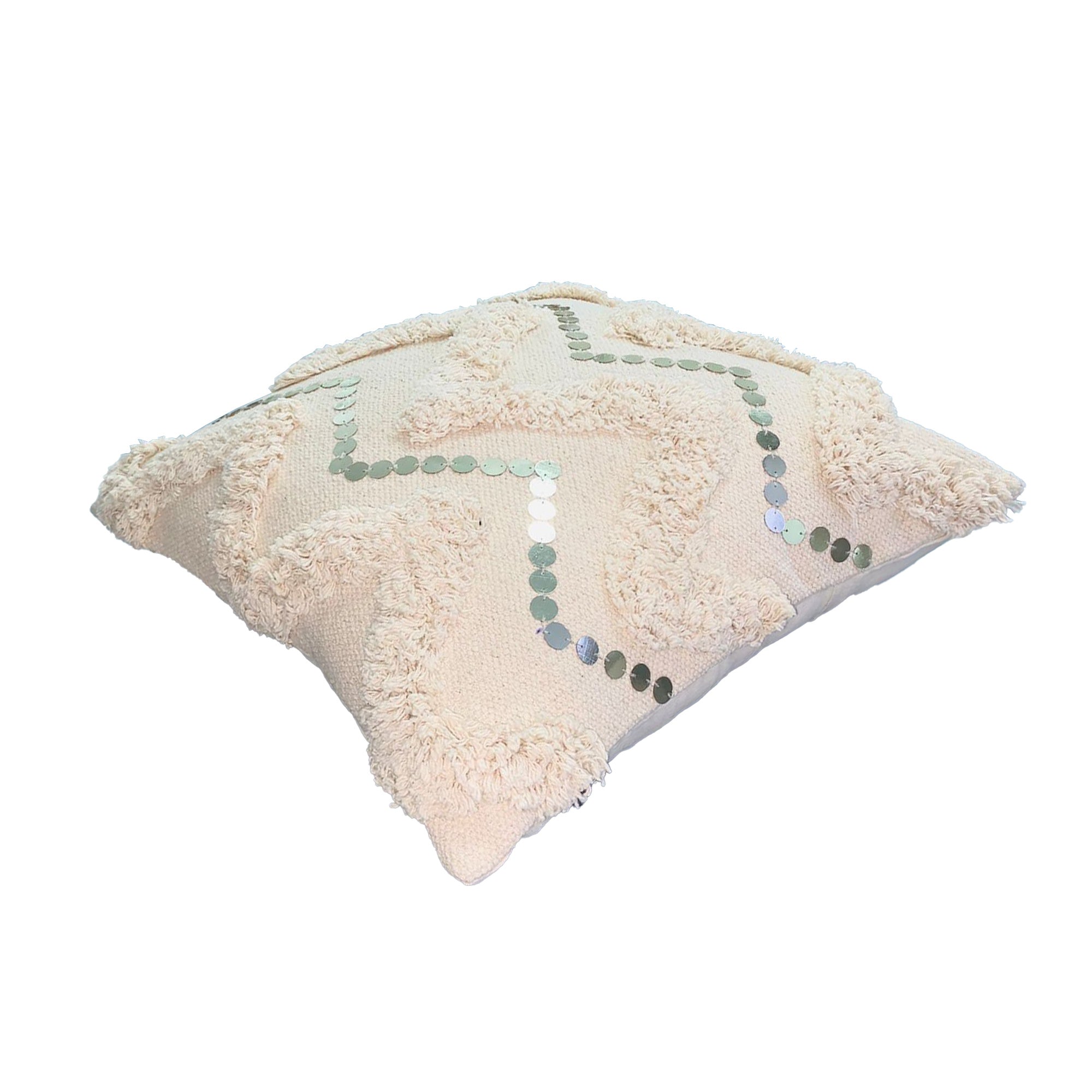 Blush Pink Patchwork Square Throw Pillow