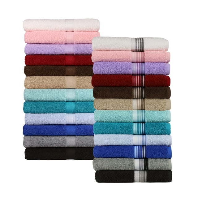 Basic Solid Bath Towel Set - 18 Pcs - promeedsilk