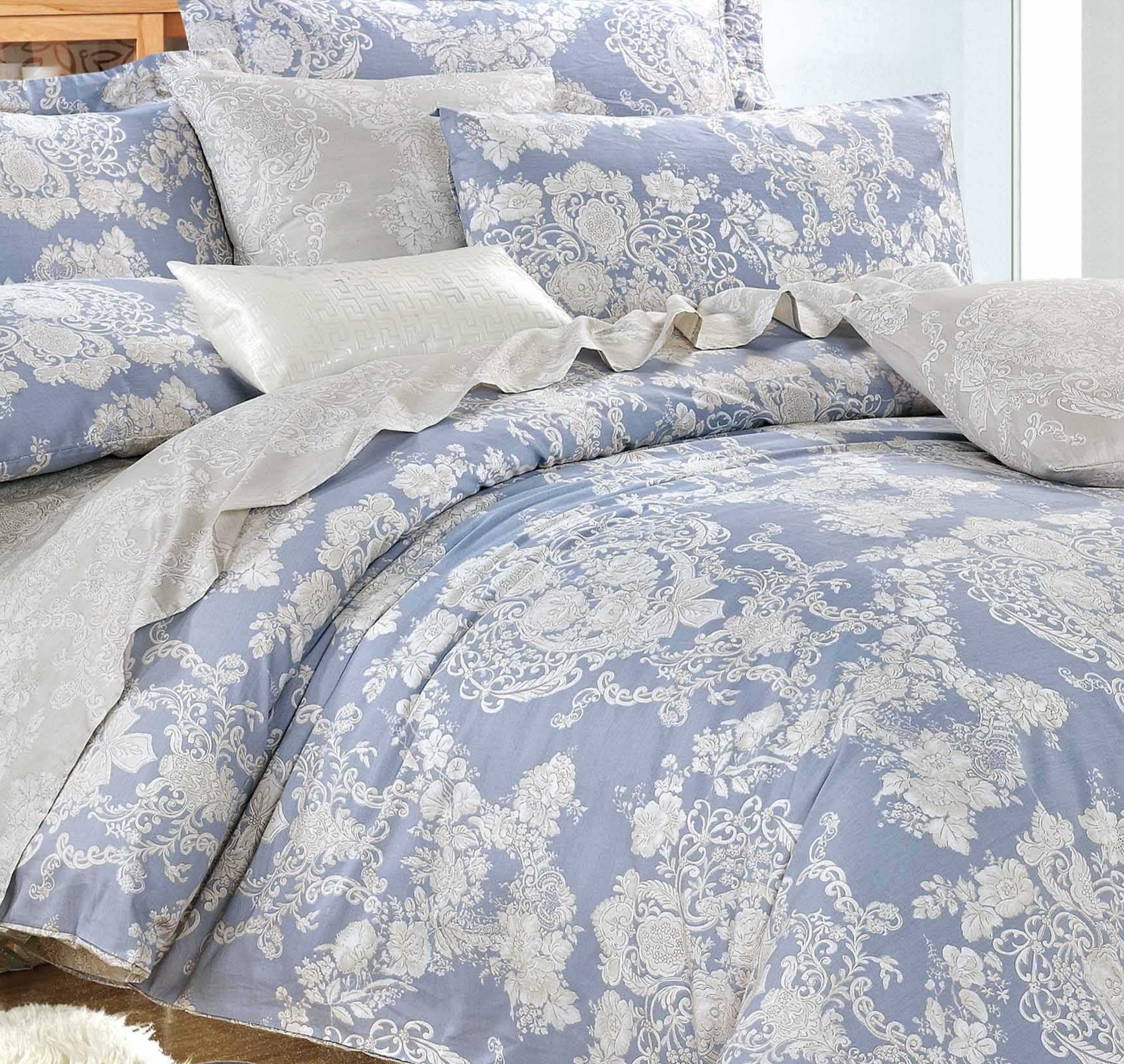 100% Cotton Comforter Set 3 Pcs - 90"W x 90"L - promeedsilk