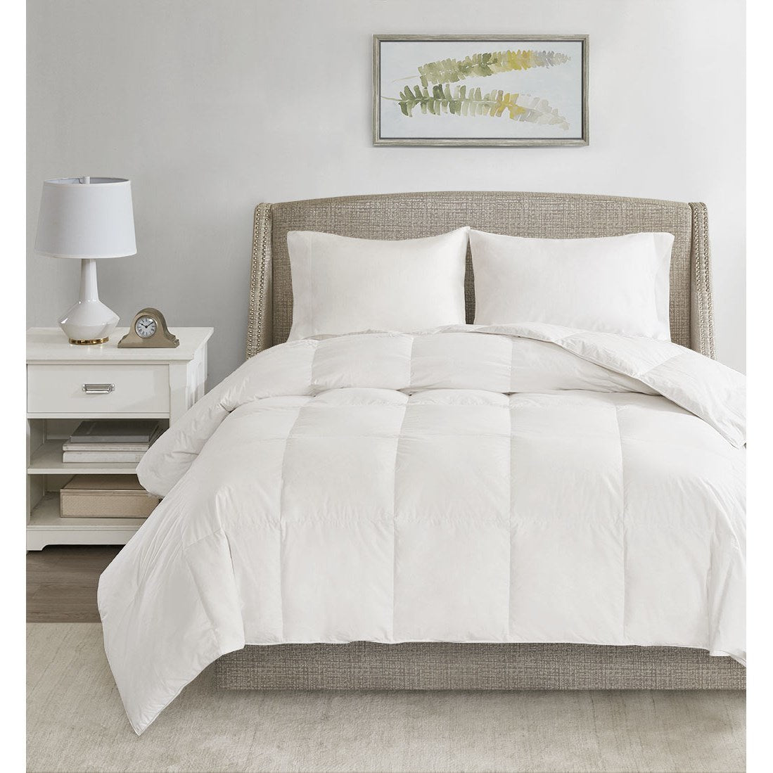 White Oversized 100% Cotton Down Comforter - 108"Wx96"L - promeedsilk