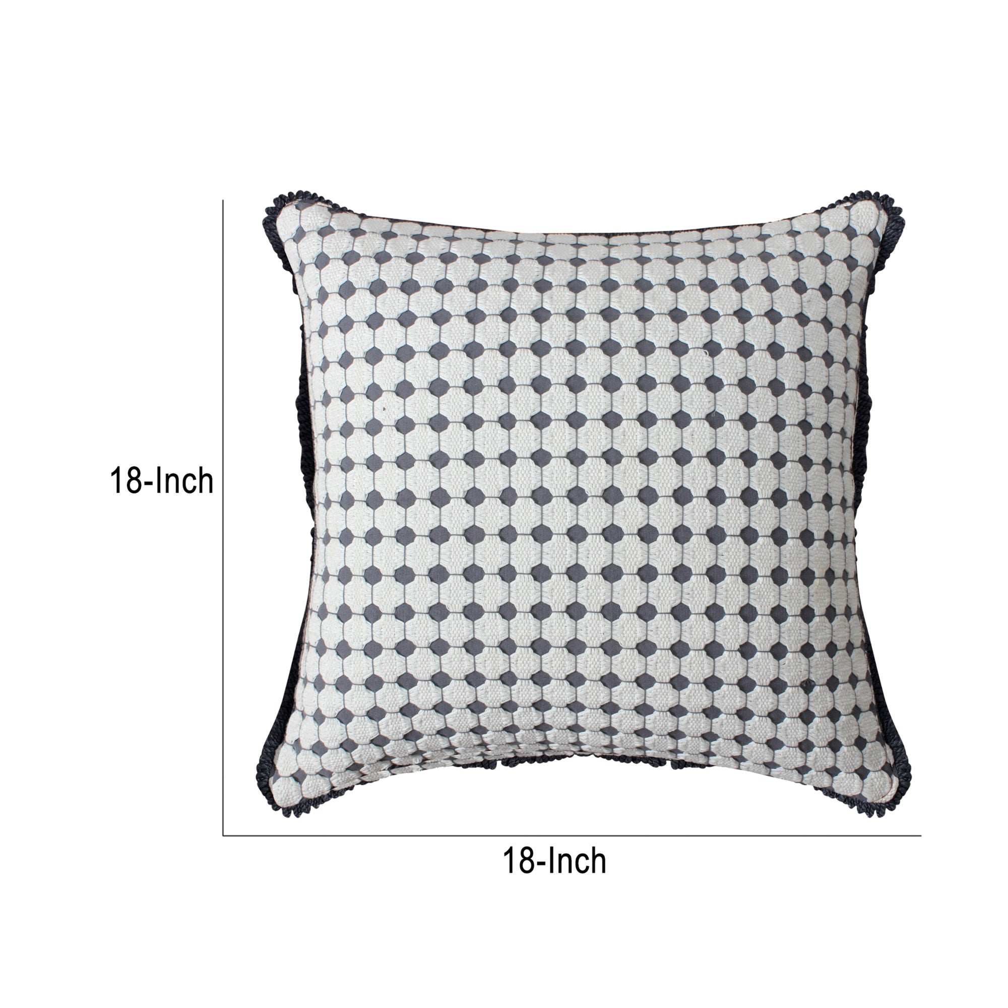 Gray Dotted Tile Square Throw Pillow - promeedsilk