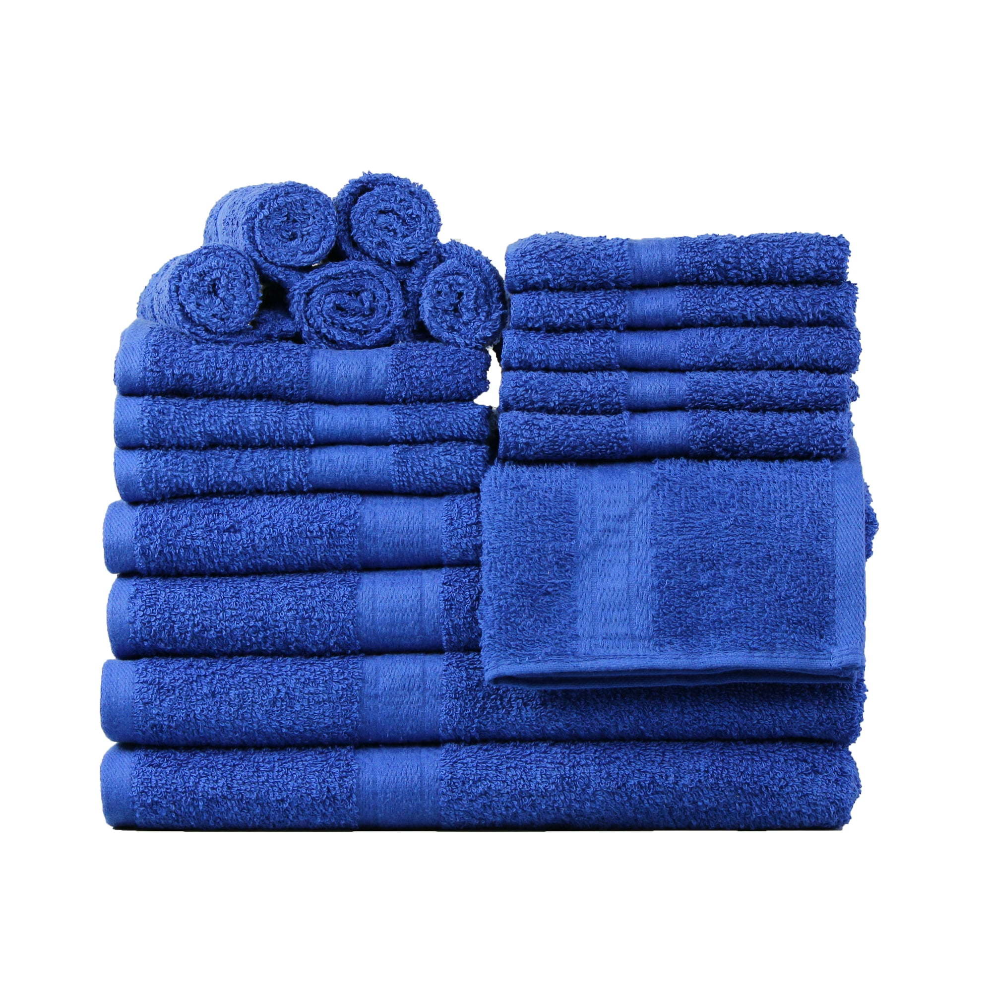 Basic Solid Bath Towel Set - 18 Pcs - promeedsilk