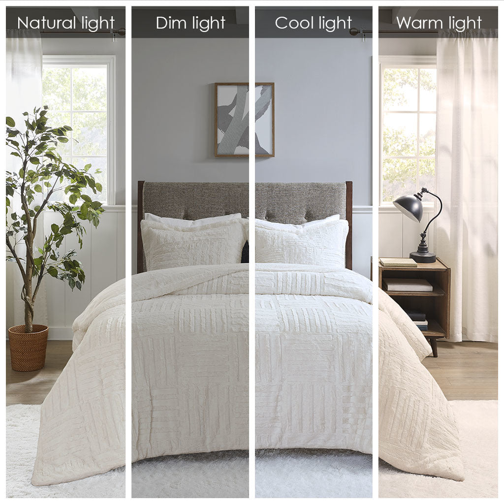 Fur Down Alternative Comforter Mini Set - 63"Wx86"L - promeedsilk