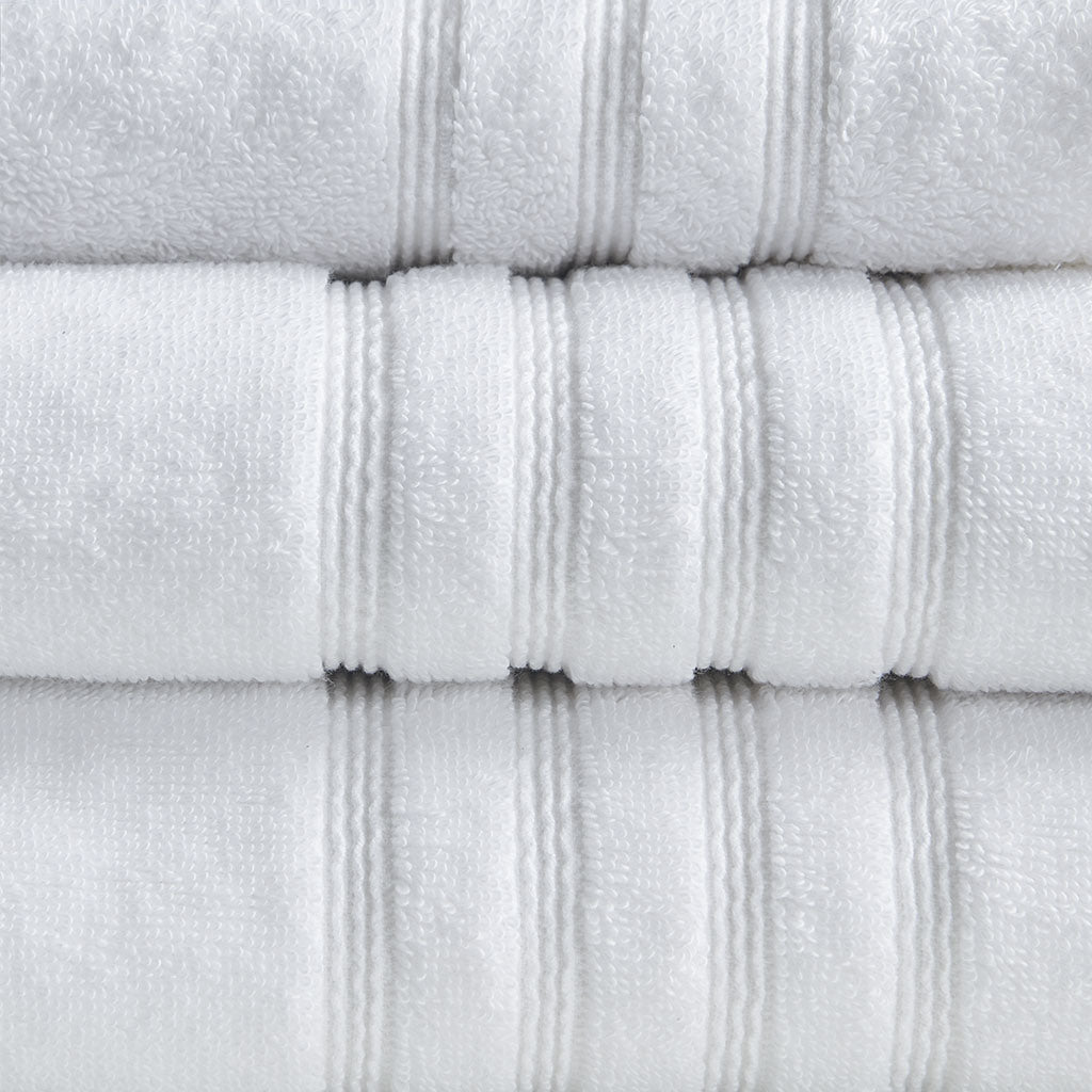 White Sustainable Antimicrobial Bath Towel Set - 6 Pcs - promeedsilk